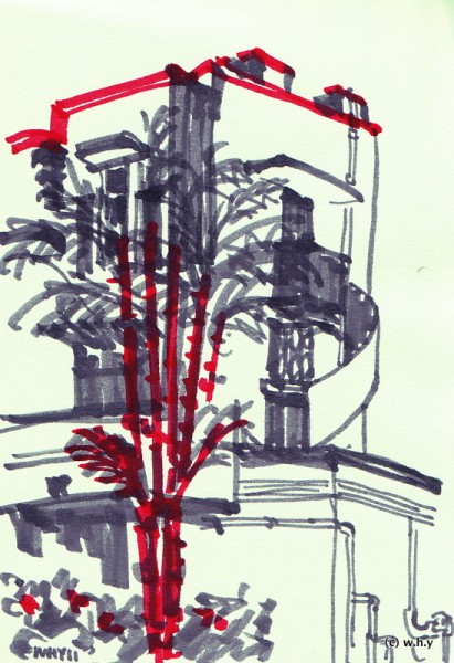 Tiong Bahru drawing using Jumbo Magic Pens Marker