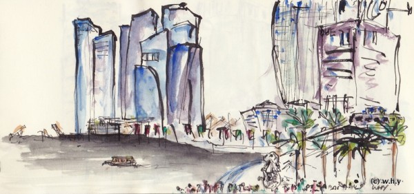 sketching at esplanade