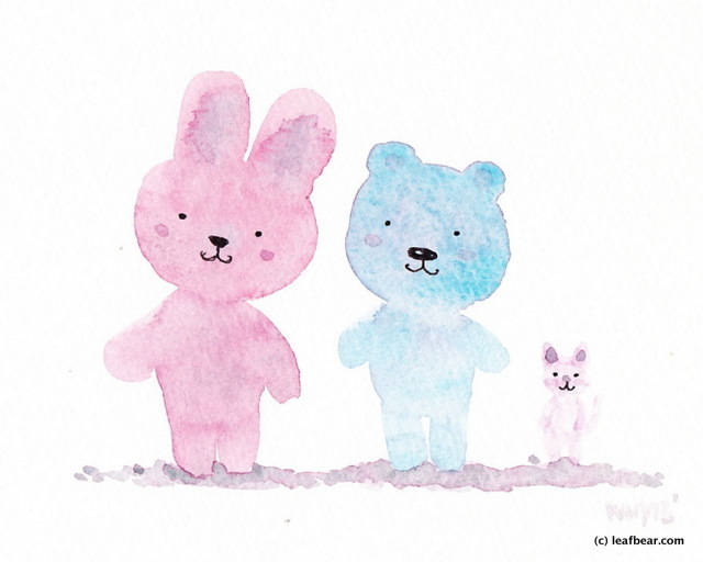 bunny, bear and cat