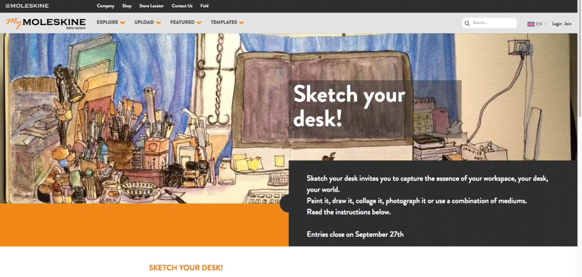 "Sketch your desk" challenge